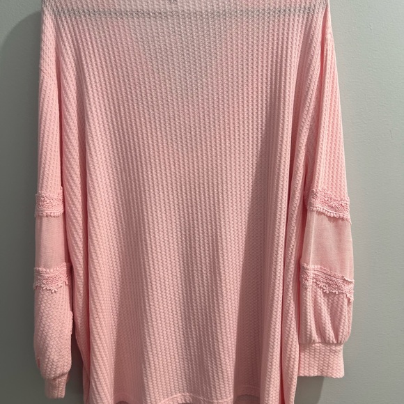 Torrid Waffle V-Neck Long Sleeve Mesh Inset Sweatshirt - Picture 5 of 5